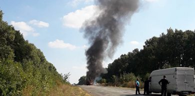 Автобус із дітьми загорівся під час руху (фото)