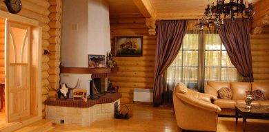 Як облаштувати вітальню у дерев’яному будинку