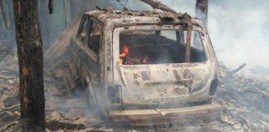 Шалигінське лісництво пошкоджено після ударів із “Градів”, спалено 2 службових авто