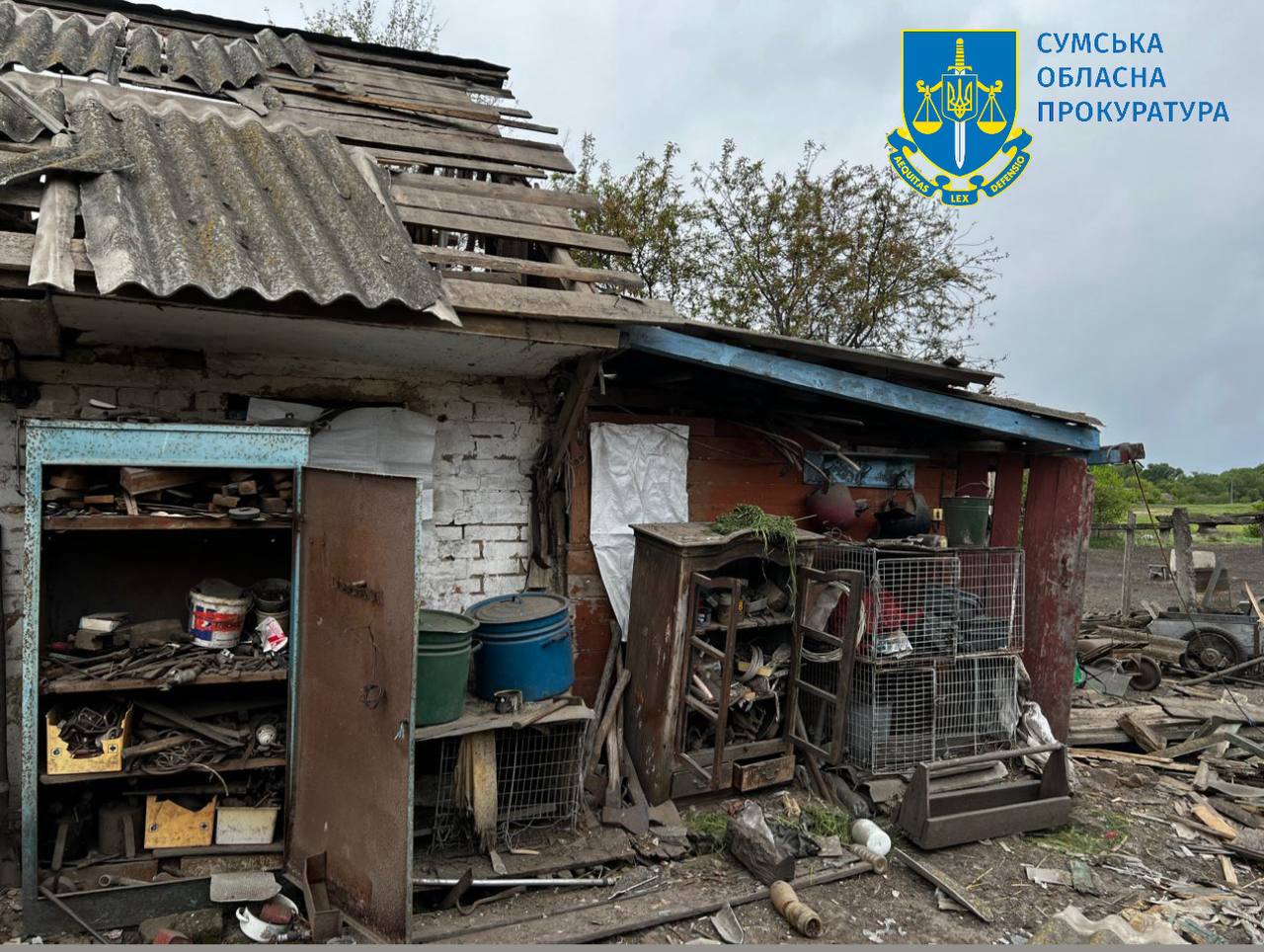 У прокуратурі показали фото з Річківської громади на Білопільщині після російської атаки