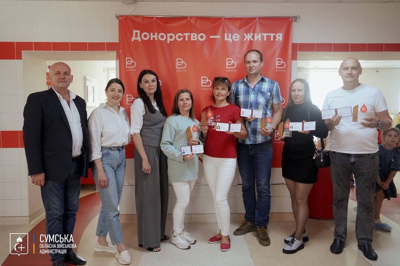 Ще 6 жителів Сумщини отримали звання «Почесний донор України»