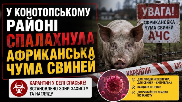 У Конотопському районі спалахнула африканська чума свиней: у селі запровадили карантин